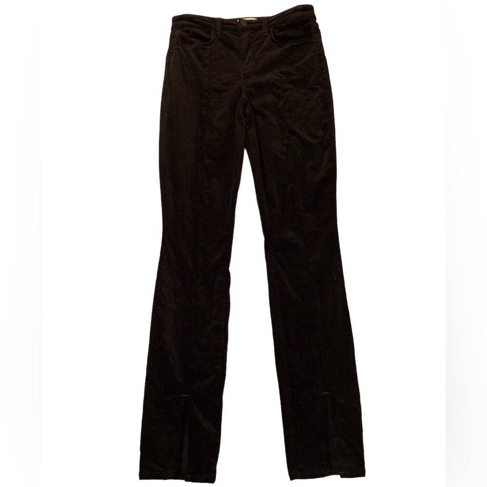 L’AGENCE Jyothi High Rise Split Ankle Pant Black Velvet Size 25
